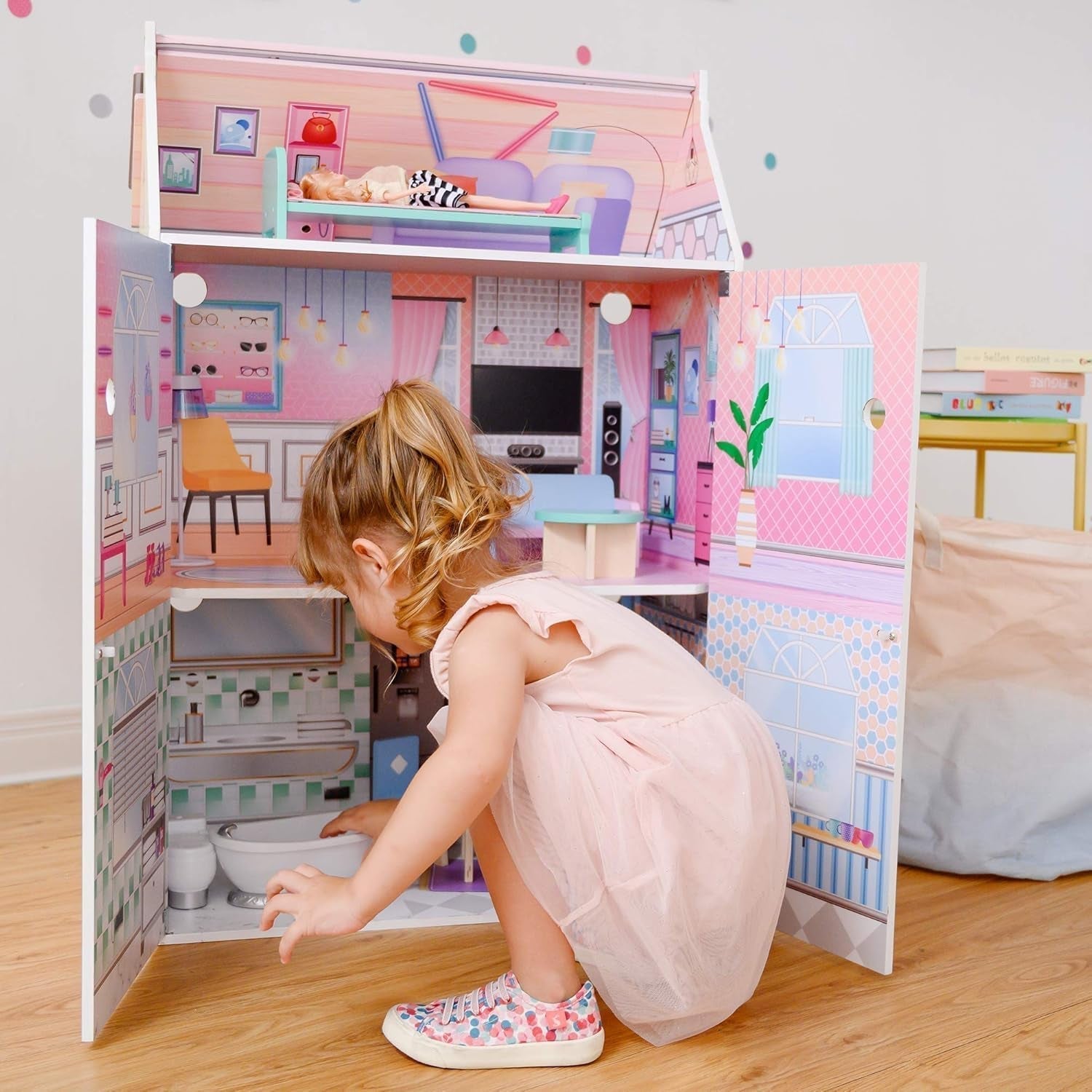 Olivias Little World Glasshouse Kids 12" poppenhuis en 10 popaccessoires 3,5" Multi Td-12518D poppenhuizen Naty Shop