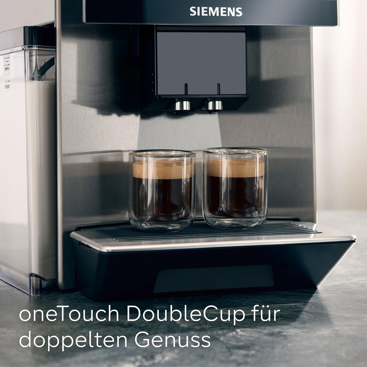 Siemens EQ900 TQ903D03 Automatische espressomachine, app-bediening, intuïtief touchscreen, barista-modus, AromaBoost, ruisonderdrukking, premium molen, automatische stoomreiniging, 1500 W, roestvrij staal