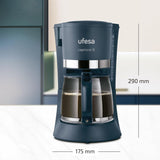 Ufesa CG7114 Capriccio filterkoffiezetapparaat, 6 kopjes, 600W, karaf 0,6L, antidruppelsysteem, automatische uitschakeling, blauw