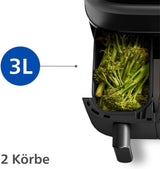 Philips Dual Basket Airfryer 3000 Serie met ontbijtset, 9 liter, 2 lades Huishoudelijke apparaten Naty Shop