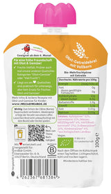 FRECHE FREUNDE Bio Quetschie Apple, Erdbeere, Himbeere mit Grieß, Fruchtmus mit Getreide in Quetschbeutel für Babies vanaf 6 maanden, veganistisch, 6er-pakket (6 x 100 g)