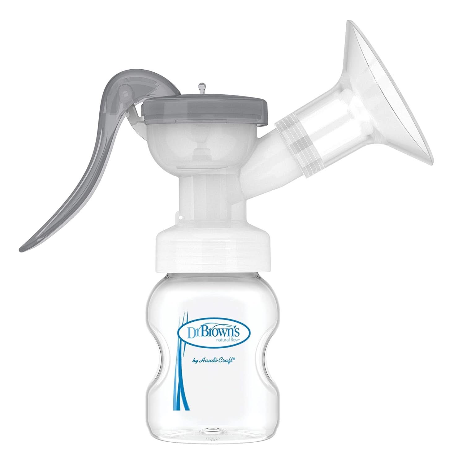 Handmatige borstkolf met 100% siliconen Softshape-bescherming (B, 25 mm flens) en antikrampjesopties + 150 ml fles met brede mond en speen niveau 1 met langzame doorstroming Accessoires Voeding en borstvoeding Bebe Naty Shop