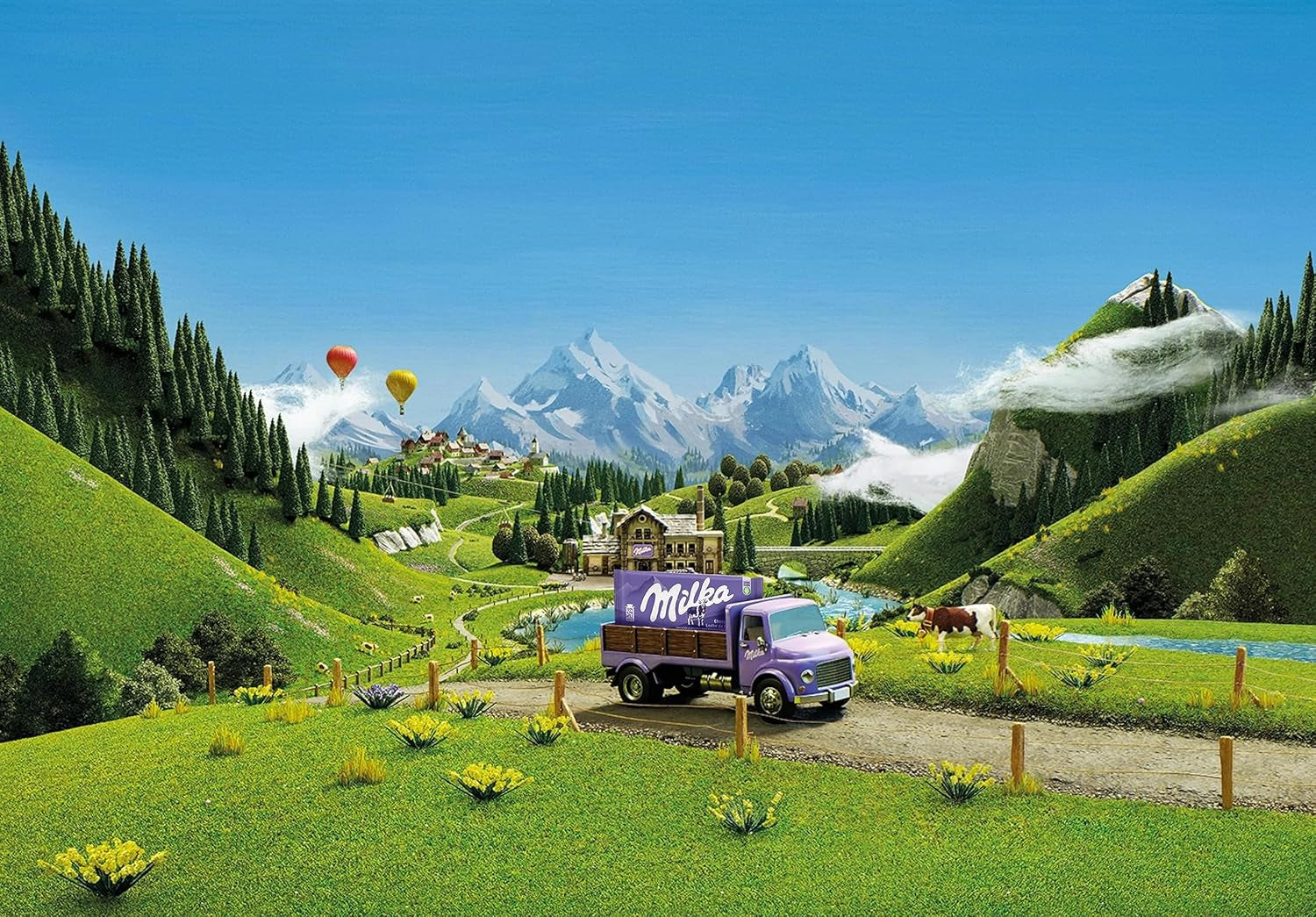 Milka Triolade 1 x 280g | Grote drielaagse chocoladereep | Alpenmelkchocolade, witte en pure chocolade | Milka chocolade van 100% alpenmelk | Chocoladerepen (pak van 5)