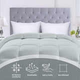 Utopia Bedding All Season-dekbed 250g/m² Pluche gesiliconiseerde vezelvulling tweepersoonsbed in doos gestikt (tweepersoonsbed XL lichtgrijs) Naty Shop Quilts & Quilts
