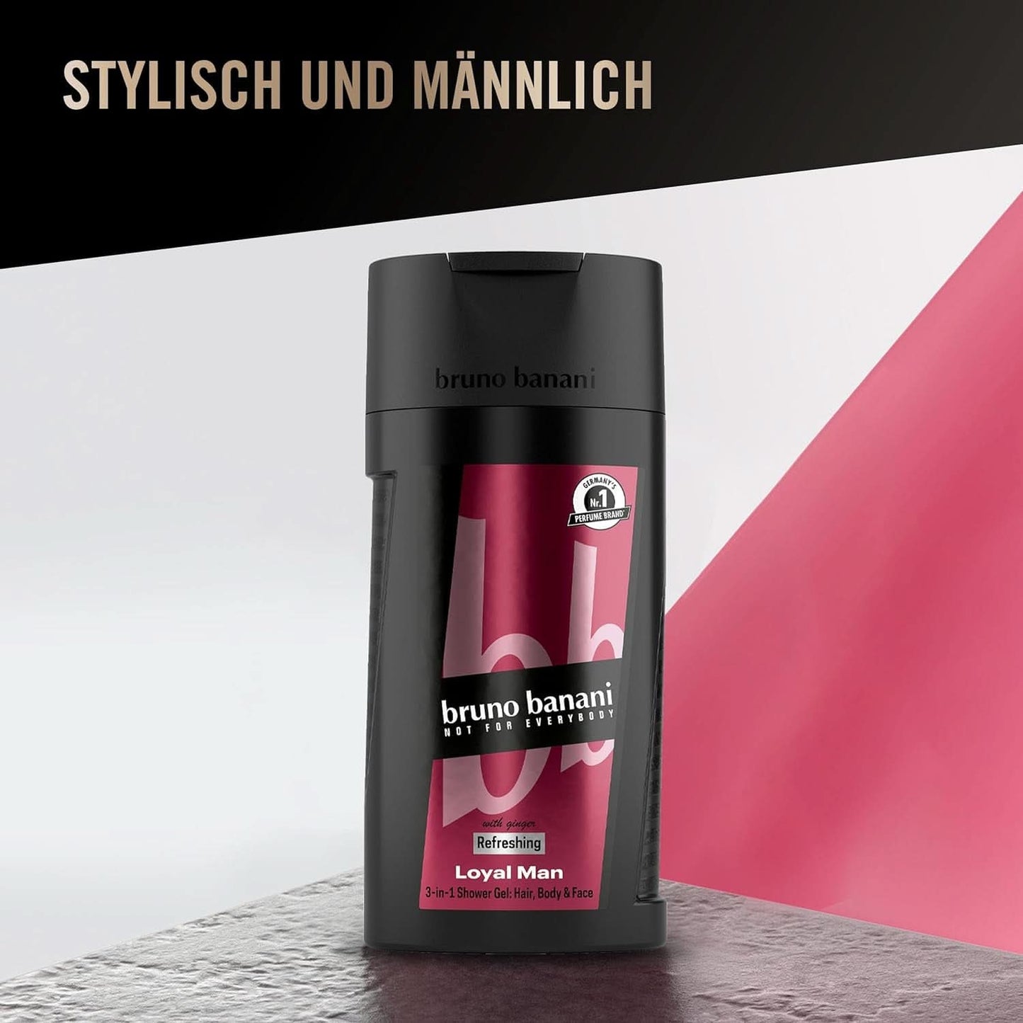 Bruno Banani Loyal Man 3 in 1 douchegel voor lichaam, haar en gezicht, heren, 250 ml Douche en bad Naty Shop