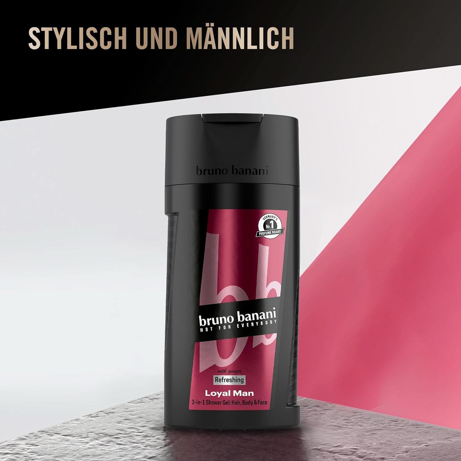 Bruno Banani Loyal Man 3 in 1 douchegel voor lichaam, haar en gezicht, heren, 250 ml Douche en bad Naty Shop