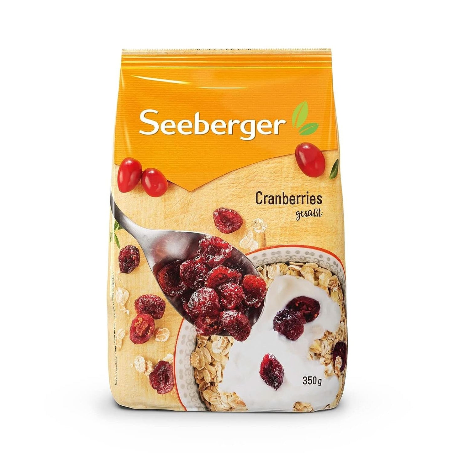 Seeberger, Gehalveerde Canadese Cranberries, Fruitig en Zoet Naty Shop Gedehydrateerde Producten 8 x 350 gram