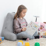 InnovaGoods Huglow leeskussen met armleuning voor bank, bed en tapijt, leeskussen met lendensteun en draaggreep, ergonomisch, voorkomt ongemak en pijn, grijs