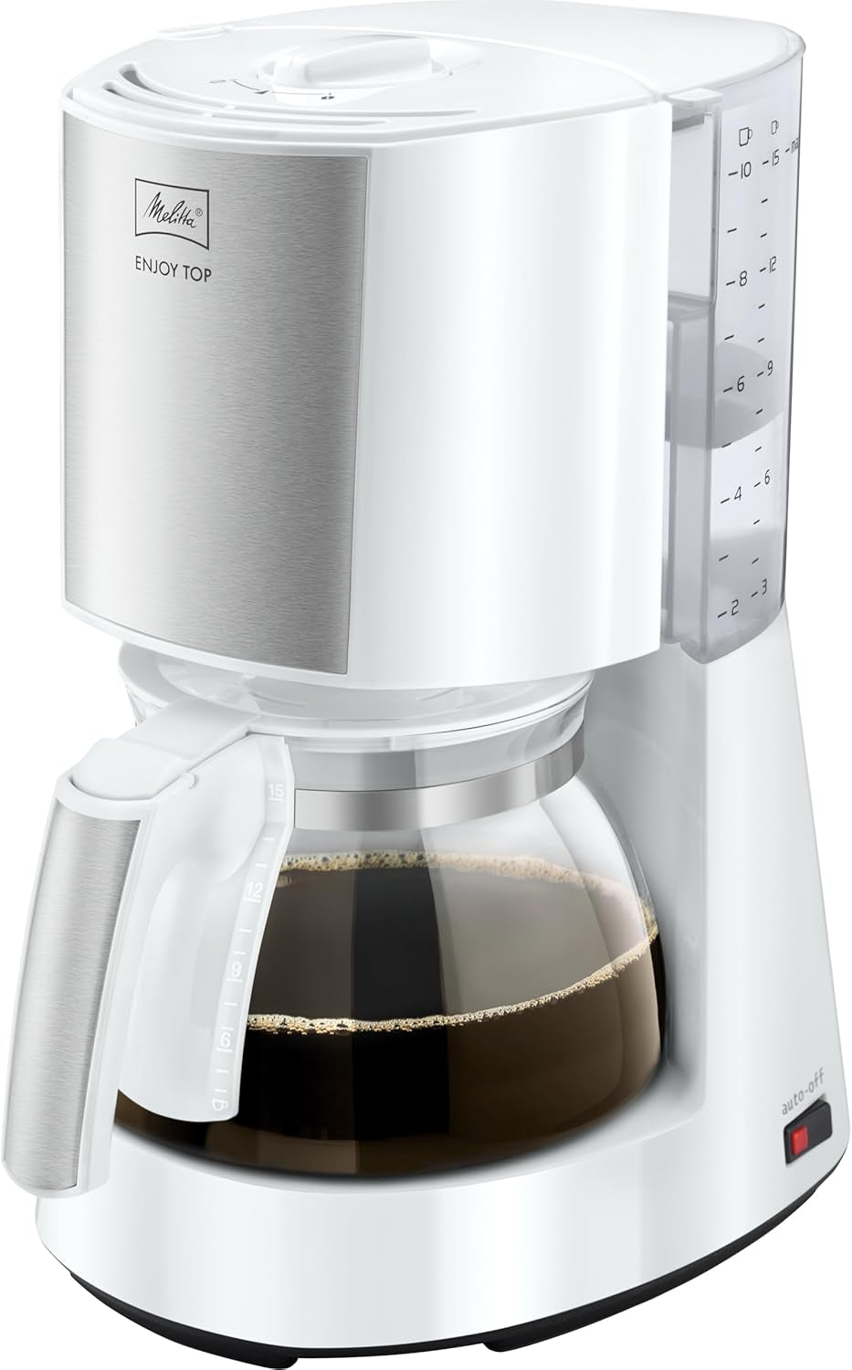 Melitta Enjoy Top Therm - Espressomachine met filter en thermische karaf in roestvrij staal, voor maximaal 10 koppen koffie, zwart/roestvrij staal