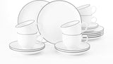 Seltmann Weiden - Lido Black Line - 36-delig servies - porselein (waaronder 6 koffiemokken)