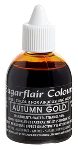 Sugarflair Airbrush Kleurstof Gouden Goud Eetbare Vloeibare Kleurstof Airbrush Kleurcakes Muffins Glazuur en Taartdecoratie - 60ml