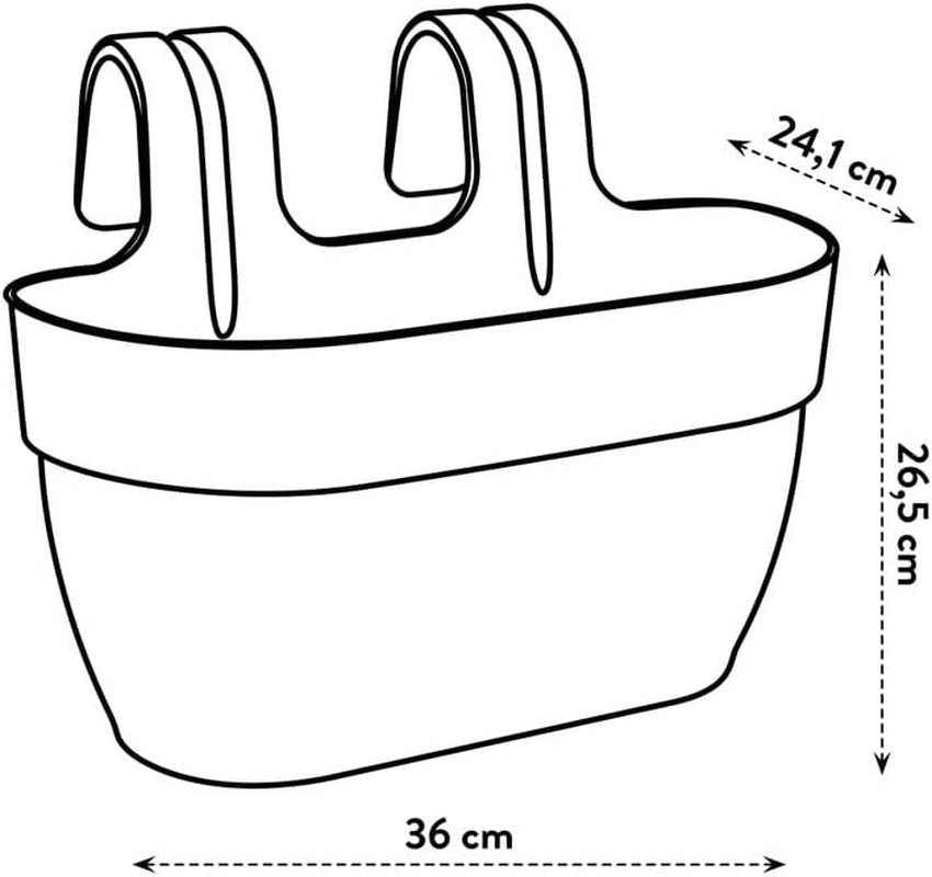 elho Vibia Campana Easy Hanger M 36 - Pot voor balkon en buiten - Ø 36,0 x H 26,5 cm - Zwart/Antraciet