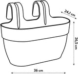elho Vibia Campana Easy Hanger M 36 - Pot voor balkon en buiten - Ø 36,0 x H 26,5 cm - Zwart/Antraciet