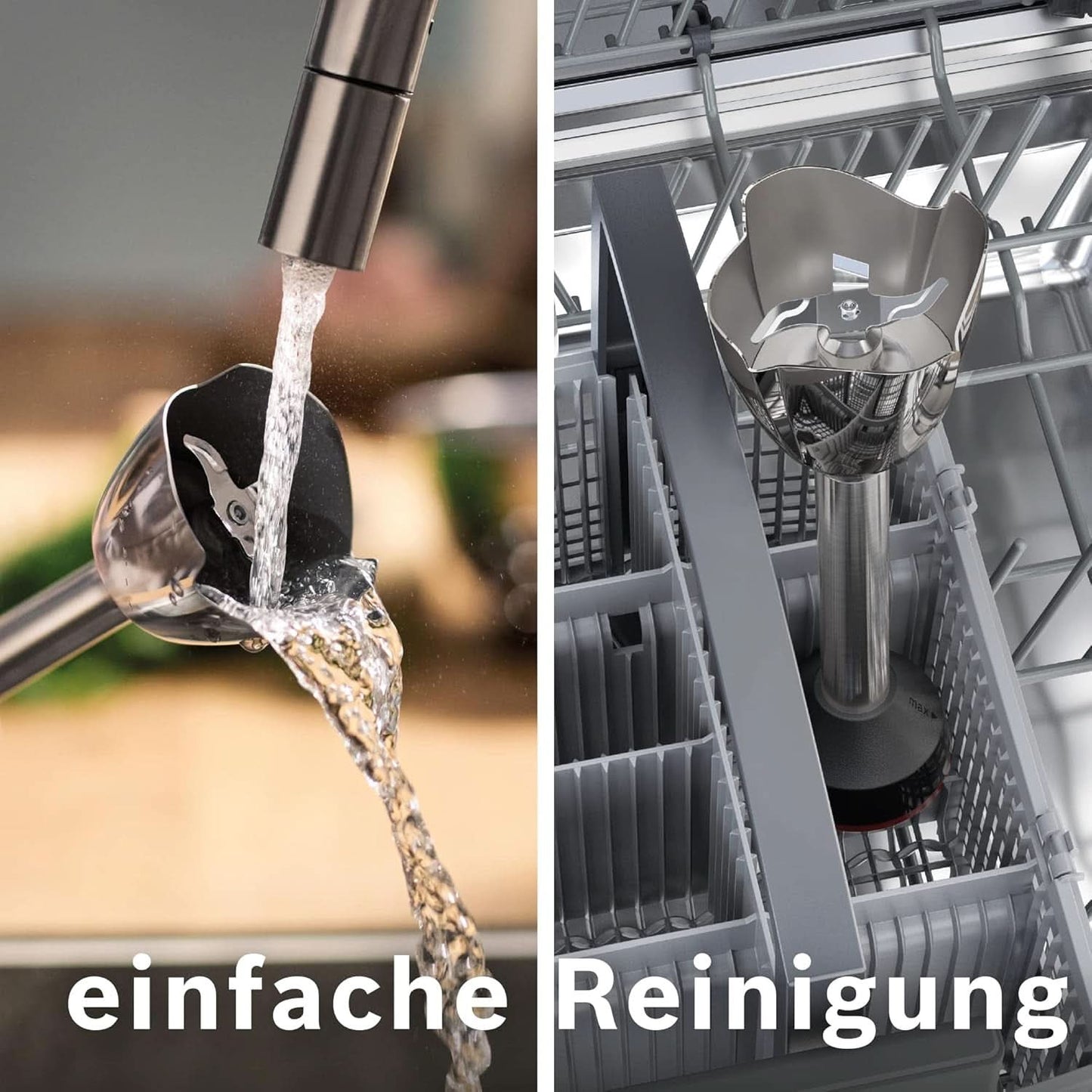Bosch Stabmixer Ergomaster Serie 6 MSM6M673, 10 Jahre Motorgarantie, Edelstahl-Klingen, Verschleißfreie Keramik-Kupplung, Luftkühlung, Zerkleinerer, Kartoffelstampfer, Schneebesen, 1000 W Keuken Naty Shop