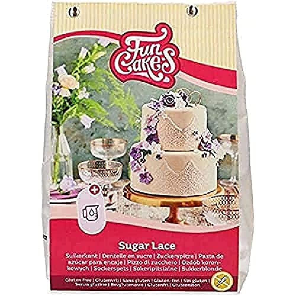 Funcakes Mix Für Zuckerspitze - Weiß, Glutenvrij: Einfach Zu Berübenen, Instant-Mix Für Essbare Weiße Kuchenspitze, Köstlicher Toffee-Geschmack, Für Kuchendekoration, Halal-Zertifiziert, 400G Mix voor bakken en koken Naty Shop Standaardtitel