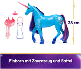 Unicorn River Unicorn Academy - 28cm hoge, originele Isabel eenhoorn uit de Netflix serie, met echte manen en staart, afneembaar hoofdstel en zadel en borstel, voor kinderen vanaf 4 jaar