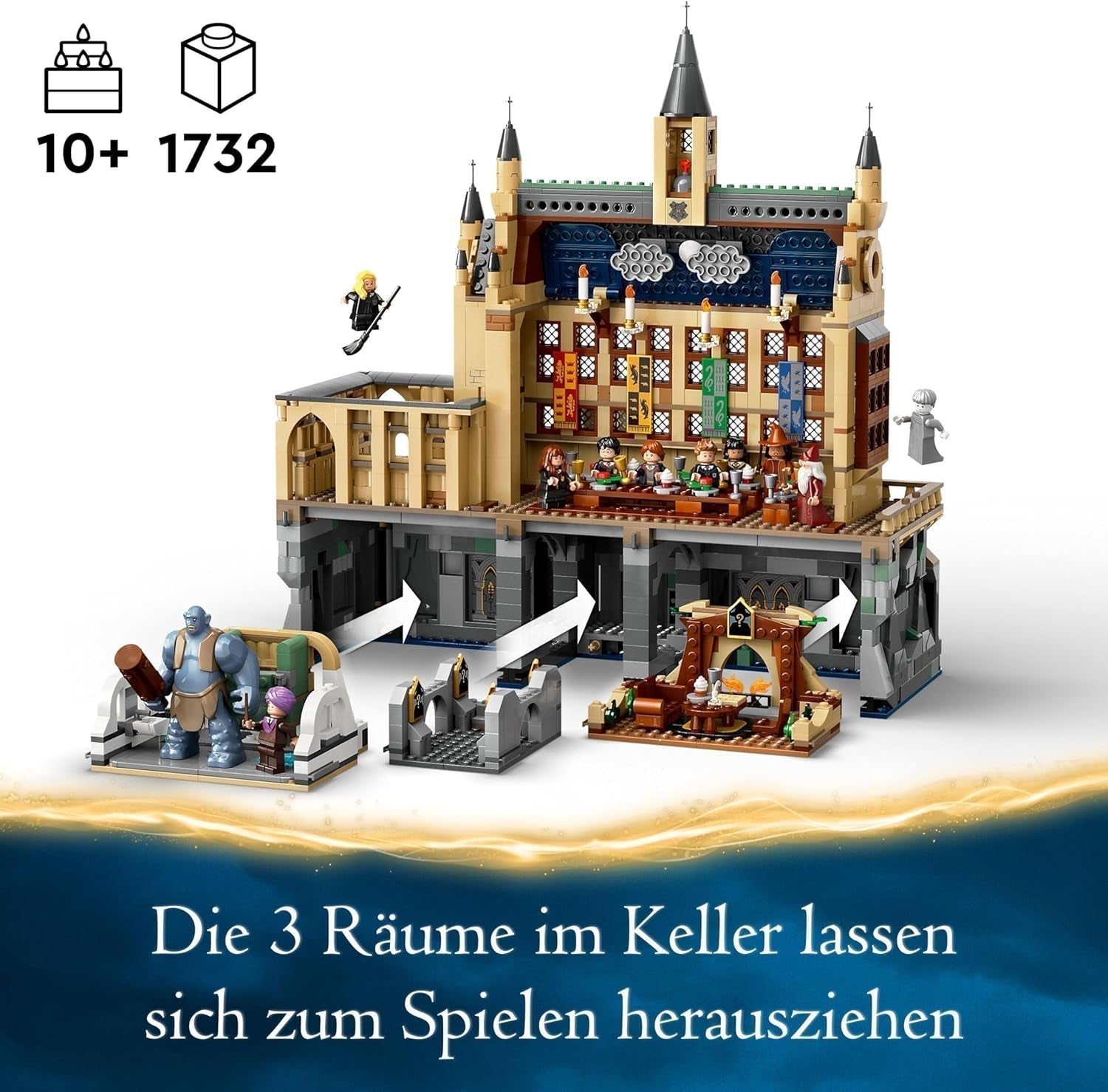 LEGO Harry Potter Kasteel Zweinstein: De Grote Zaal, verzamelspeelgoed met 11 minifiguren waaronder Hermelien Griffel, magisch cadeau voor jongens en meisjes 76435 Bouwsets Besuche in LEGO-Store