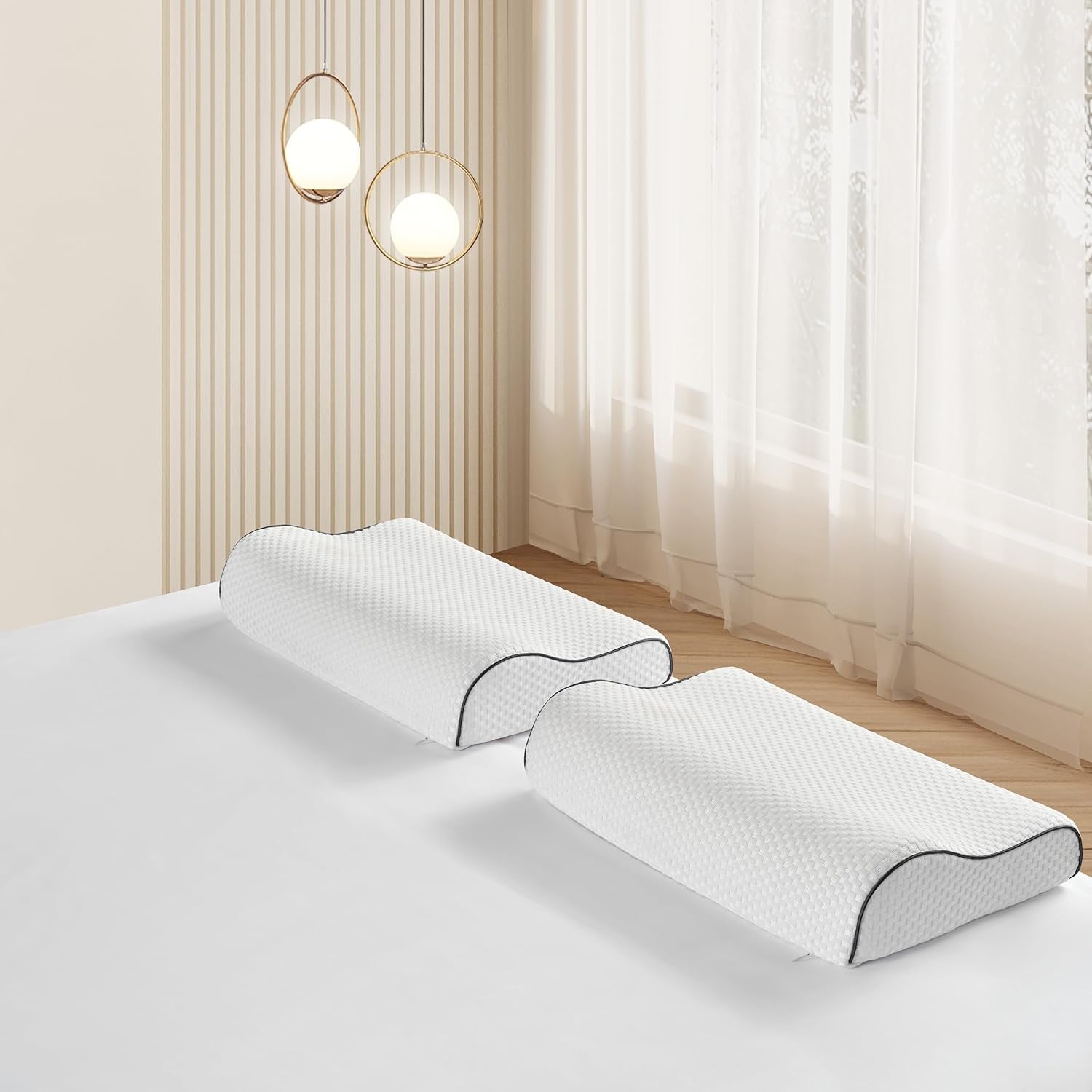 Z-Hom neksteunkussen, traagschuimkussen, zijslaapkussen, ergonomisch kussen, anti-snurkkussen, orthopedisch slaapkussen, afneembare hoes (49 x 30 x 7/10 cm) Cervicale orthopedische kussens Naty Shop
