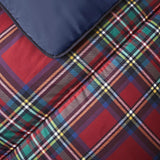Night Lark dekbed- en kussensloopset, 10,5 tog, eenpersoons, klassieke rode Schotse ruit, luxe beddengoed, hypoallergeen, machinewasbare dekbedden en dekbedden Naty Shop