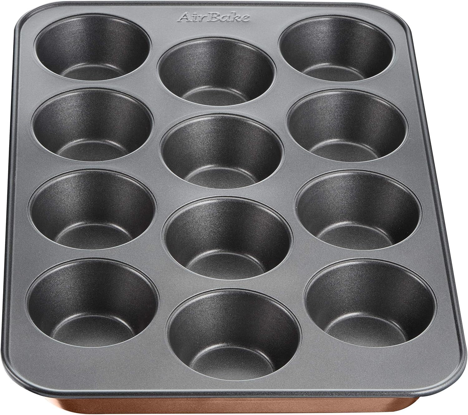 Tefal Airbake J2555014 Muffinform, Antihaftbeschichtung, Karbonstahl, Braun, 29 X 41 Cm Vormen en bakplaten Naty Shop