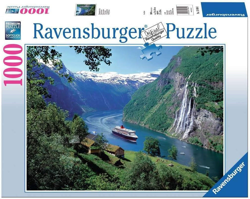 Ravensburger Puzzel 12000475 - Noorse Fjord - Puzzel van 1000 stukjes voor volwassenen en kinderen vanaf 14 jaar, Noorse landschapspuzzel Puzzel Naty Shop Scenic