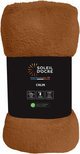 Soleil D'Ocre, flanellen deken, 180 X 220 Cm, Calin Terra Dekbedden en dekbedden Naty Shop Oranje 180 X 220 Cm