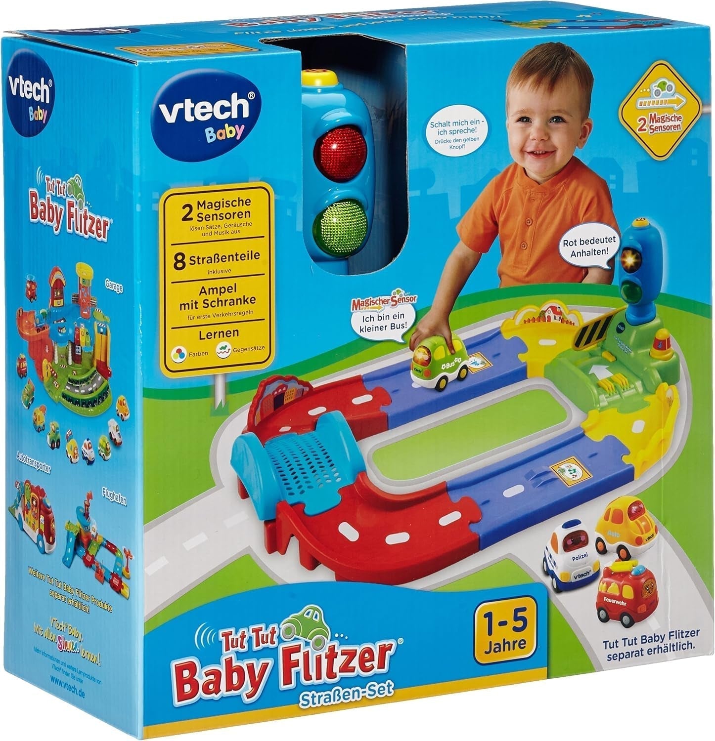 Baby 80-127804 - TUT TUT Baby Speedster - Road Set & 80-517004 TUT TUT Baby Speedster Ambulancespeelgoed voor kinderen, veelkleurig Bebe Toys Naty Shop