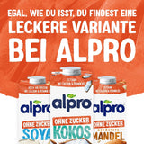 Alpro Kokosnussdrink ohne Zucker – Ohne Süßstoffe – Vegan en melkvrij – Van Natur aus lactosevrij en vettarm – Rijk aan calcium en vitamines – 8 x 1 L