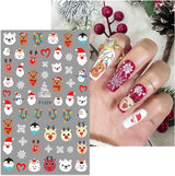 JMEOWIO Nagelsticker Weihnachten 10 Blatt Nail Art Sticker Selbstklebend Nagelaufkleber Schneeflocke Winter Urlaub Süß Decoratie Nageldesign Zubehör