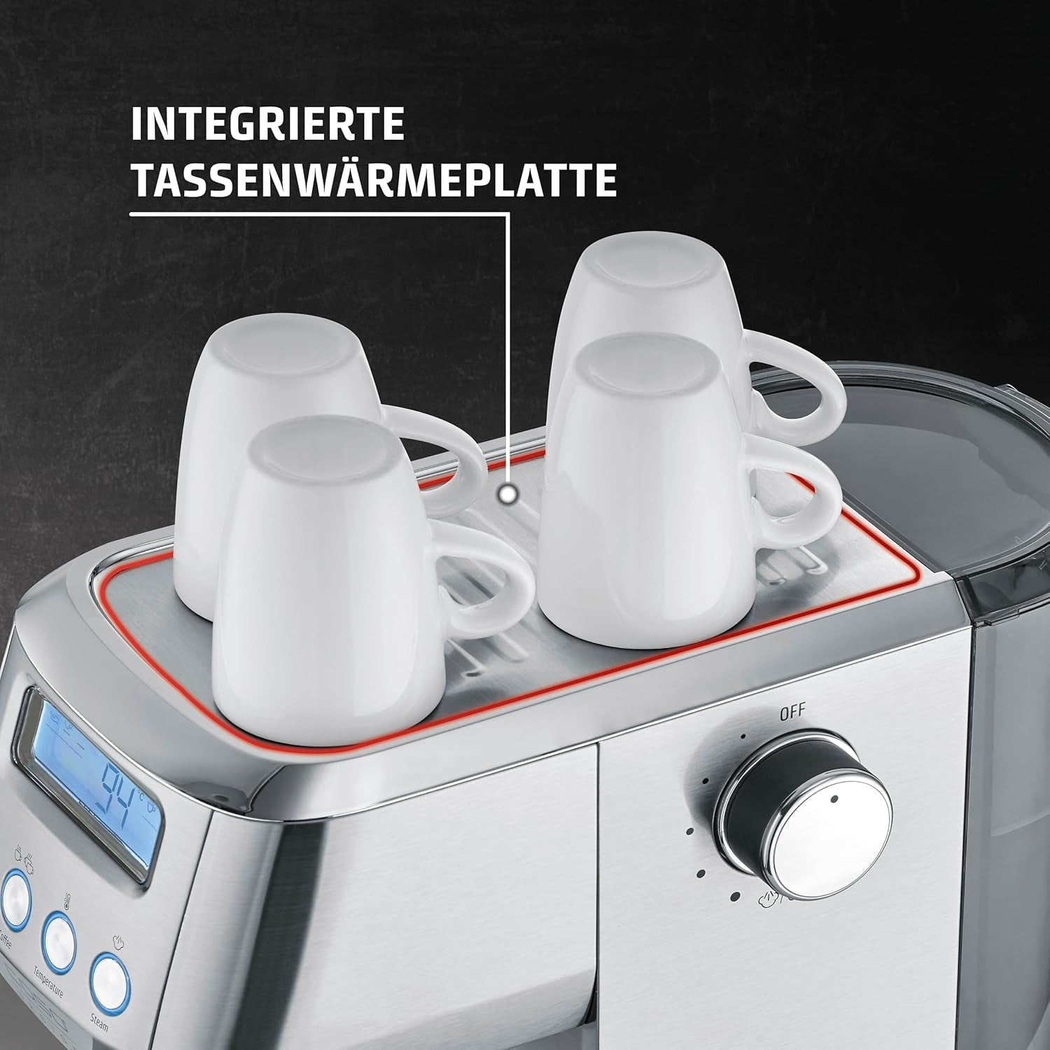 CASO EspressoGourmet Crema - Portafilter espressomachine met melkopschuimer, espresso, cappuccino, roestvrijstalen portafilter, ULKA 20 bar pomp, koffiezetapparaat, gemalen koffie, ESE capsules