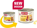 Animonda Carny Senior Natvoer voor katten met rundvlees + kip + kaas (6 x 200 g), graanvrij en suikervrij natvoer voor katten vanaf 7 jaar, met verse en vlezige ingrediënten