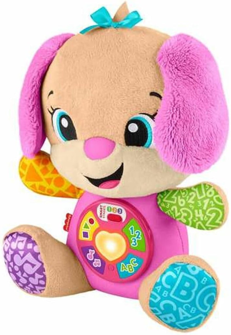 Fisher-Price Laugh & Learn JFD35 knuffel met slimme fasen Muzikaal leerspeelgoed voor baby's vanaf 6 maanden, meertalige versie: Italiaans, Spaans, Portugees, Engels, JFD35 Speelgoed Bebe Naty Shop Standaardtitel