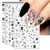 JMEOWIO Nagelsticker Frühling Blumen 10 Blätter Nagelaufkleber Selbstklebend Nail Art Decoratie Nageldesign Zubehör Für Frauen Mädchen