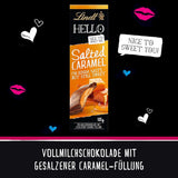 HALLO Chocolade met gezouten karamel | Reep 100g | Melkchocolade met gezouten karamelvulling | Chocoladereep | Chocoladecadeau (pak van 5)