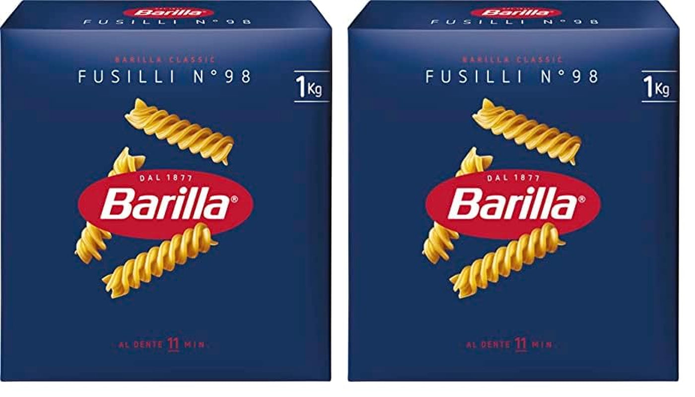 Pasta Barilla Klassiek Fusilli nr. 98, van hoge kwaliteit durumtarwe, altijd beetgaar, 1 kg