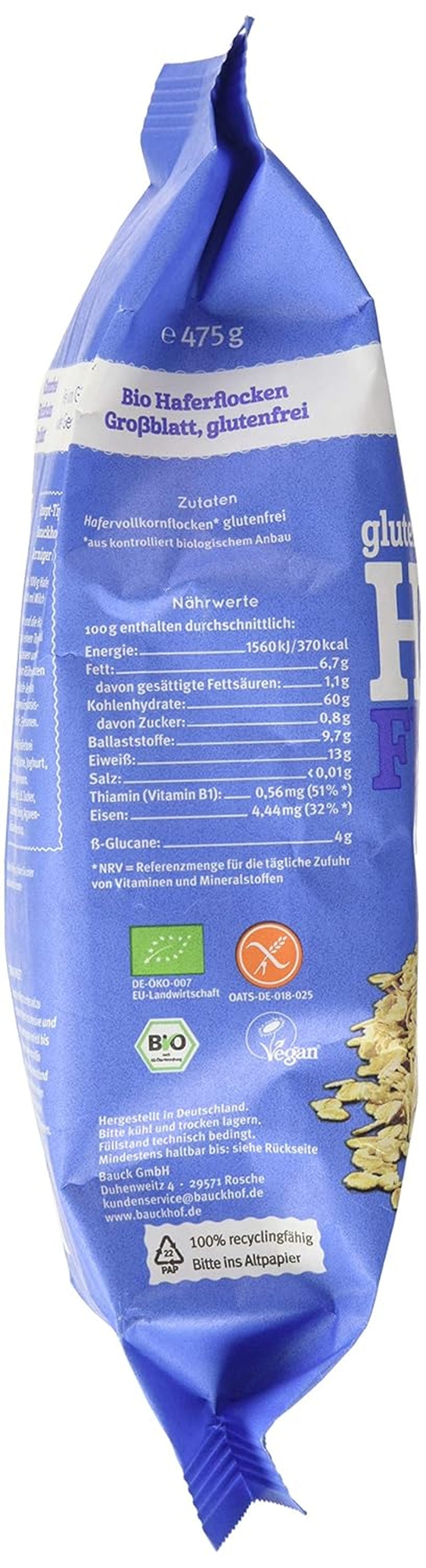 Biologische hofhavervlokken, 475 g