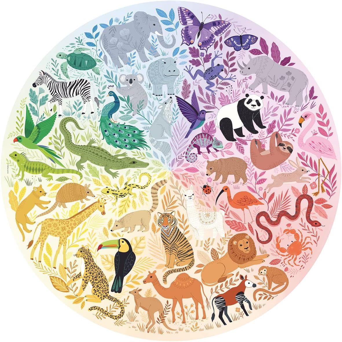 Ravensburger Puzzel 17172 Cirkel van kleuren - Dieren 500 stukjes Puzzel Naty Shop