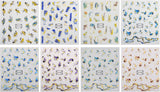 JMEOWIO Nagelsticker Marmor French Tip 8 Blatt Nail Art Sticker Selbstklebend Nagelaufkleber Decoratie Nageldesign Zubehör