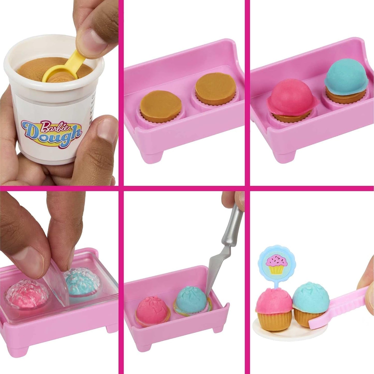 Barbie Malibu Roberts-pop en 18-delige bakset, inclusief speeldeeg en donut-, croissant- en muffinvormpjes, voor kinderen vanaf 3 jaar, HJY19