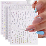 JMEOWIO Nagelsticker Aurora 12 Blatt Nail Art Sticker Selbstklebend Nagelaufkleber Holografische Decoratie Nageldesign Zubehör