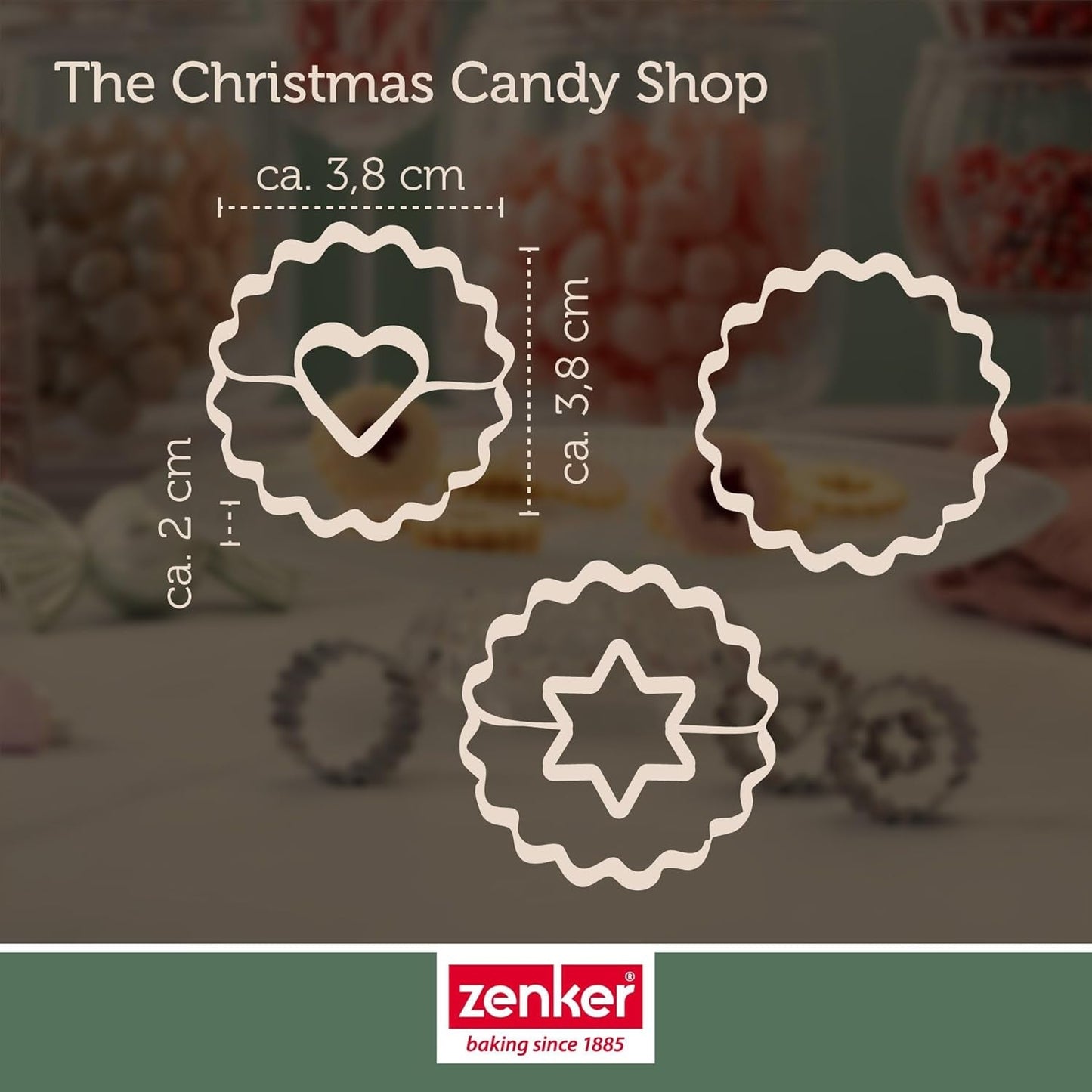 Zenker Ausstecher-Set Linzer Herz und Stern aus Edelstahl – Perfekt für Weihnachtskekse, 3-teilig, inkl. Geschenkverpakkingen, speelgoedartikelen en roestvrij – The Christmas Candy Shop