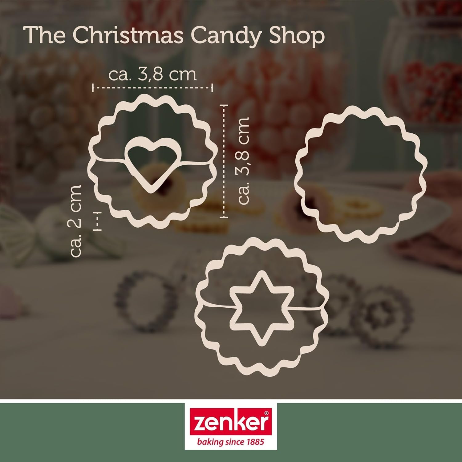 Zenker Ausstecher-Set Linzer Herz und Stern aus Edelstahl – Perfekt für Weihnachtskekse, 3-teilig, inkl. Geschenkverpakkingen, speelgoedartikelen en roestvrij – The Christmas Candy Shop