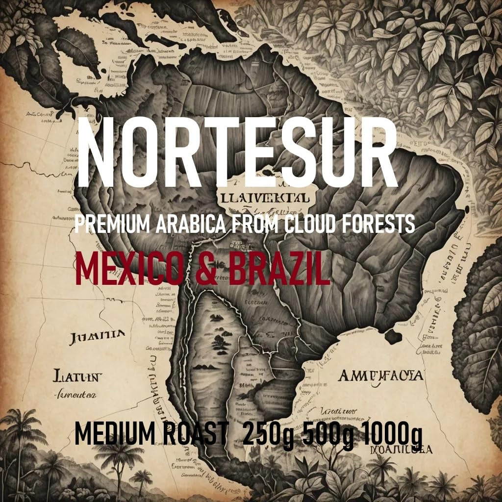 Norte Sur koffie, sterke koffie voor dagelijks malen. 100% Arabica uit Mexico en Brazilië.