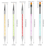 Sulularpek 5 Stück Nagel Pinsel, Nageldesign Pinsel, Dotting Tool, Nail Art Liner Pinsel, Nagelverlängerung Gelpinsel, Nagelbürste Für Punktierungen, Zeichnen, Für DIY Nail Art Design