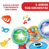 Chicco 00009820100000 Mi First Drumset met licht en geluid, 3 speelmodi Muziekinstrument met batterij voor kinderen, veelkleurig, groot Jucarii Bebe Naty Shop