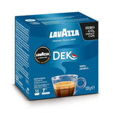 Lavazza A Modo Mio Dek Cremoso, 256 koffiecapsules, voor cafeïnevrije espresso met aromatische tonen van amandelen en canditis, 100% Arabica, intensiteit 7/13, medium gebrand, 16 pakjes