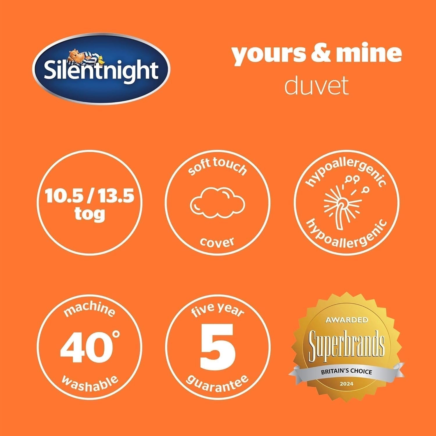 Silentnight Mine - Quilt 13,5 Tog, voor kingsize bed, 200 X 200 Cm, witte kleur Quilts en quilts Naty Shop