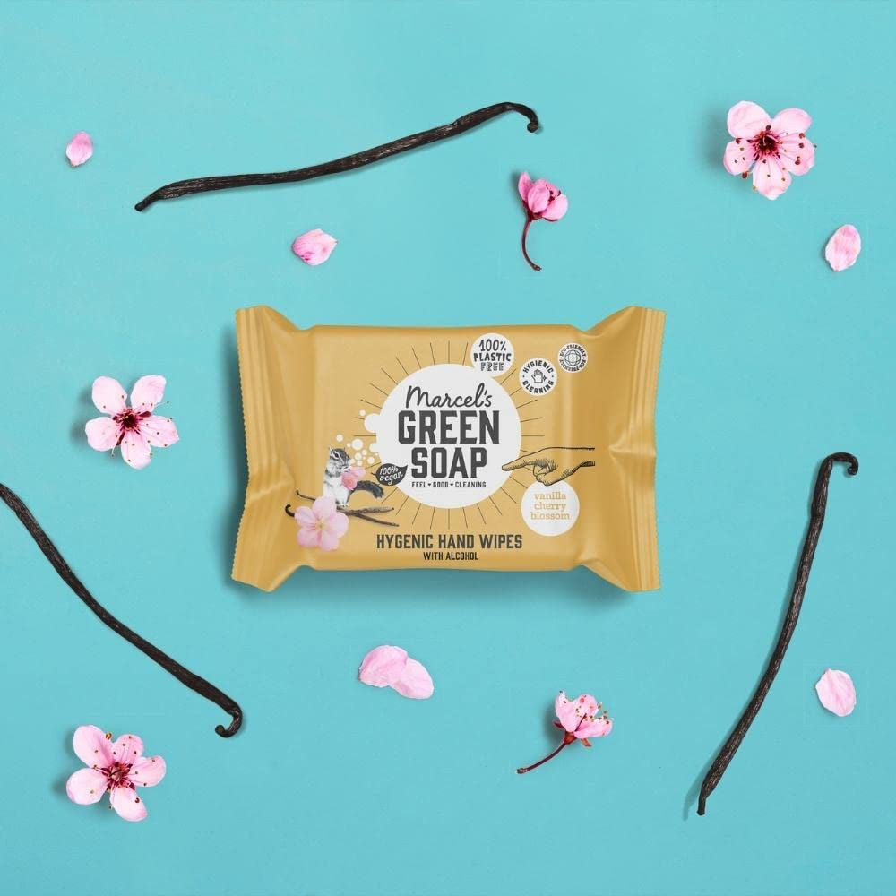 Marcel's Green Soap Handdoekjes 60 Pack - Vanille & Kersenbloesem - Plantaardig - Biologisch