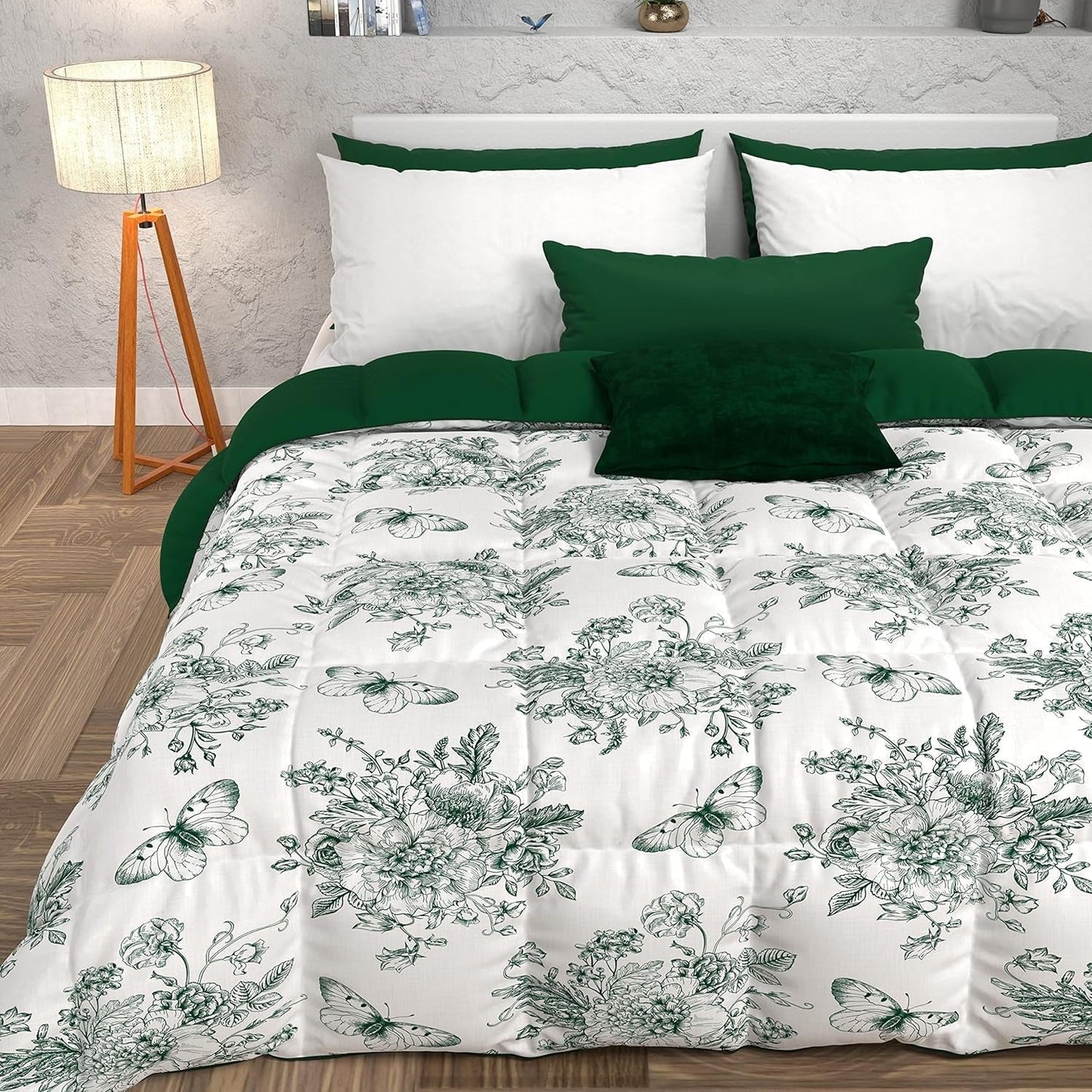 PETTI Artigiani Italiani - Winterquilt, Winterquilt, Eenvoudige quilt, Dubbelzijdig, Monocolor en digitaal printen, 100% hypoallergene microvezel, Made in Italy