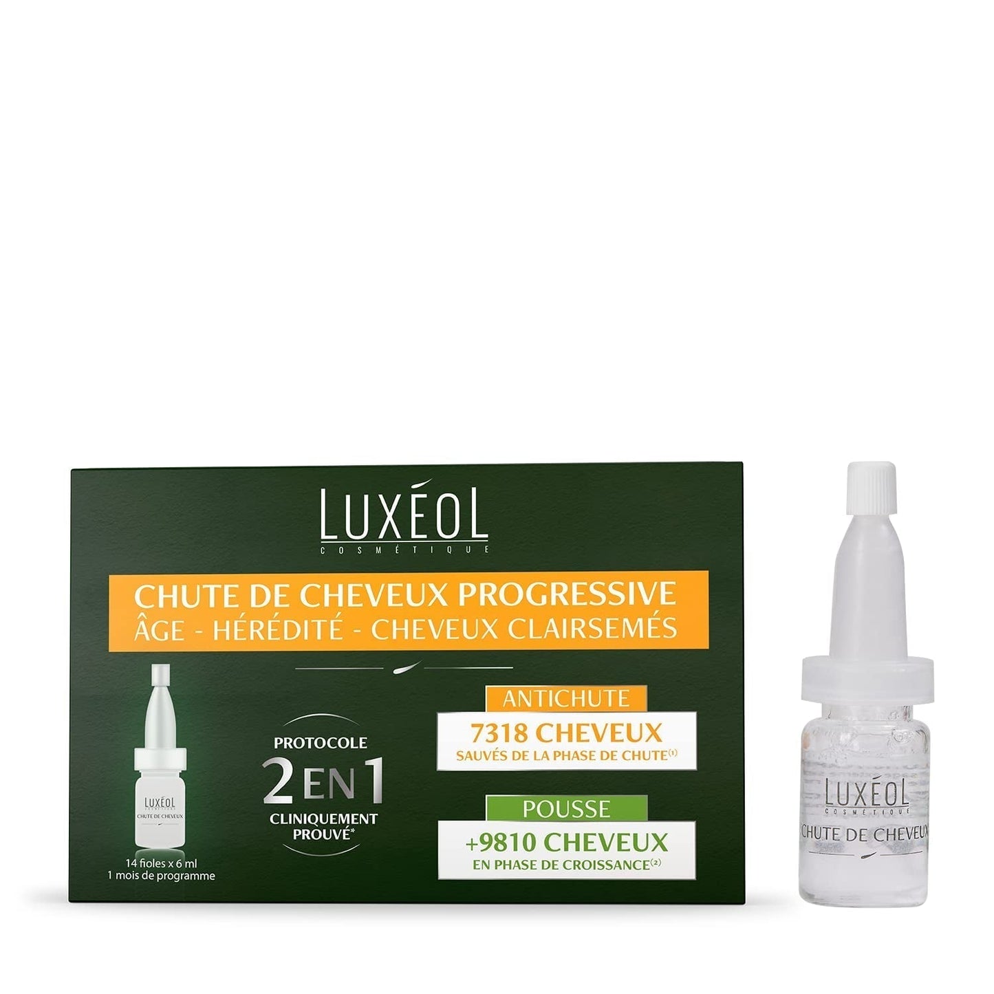Luxeol Progressive Hair Loss 2-In-1, programma voor 1 maand - 14 flesjes van 6 ml Luxeol Hair Care Standaardtitel